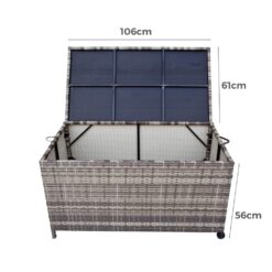 Alternative view of 320L Outdoor Wicker Storage Box - Grey