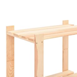 5 Piece 3-Tier Solid Pinewood Storage Rack Set 60x38x90cm - Complete Storage Solutions