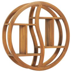 Teak Wood Yin Yang Wall Shelf 60x15x60cm