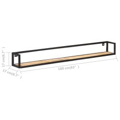 2 Piece 60cm Rough Mango Wood Wall Shelves Set - Complete Storage Solutions