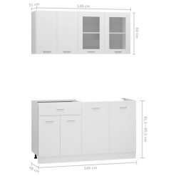 4 Piece Kitchen Cabinet Set - Complete Storage Solutions