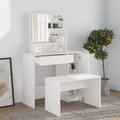 Dressing Table with Mirror 86.5x35x136cm - Complete Storage Solutions