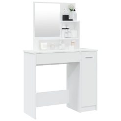 Dressing Table with Mirror 86.5x35x136cm - Complete Storage Solutions