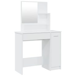 Dressing Table with Mirror 86.5x35x136cm - Complete Storage Solutions