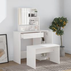 Dressing Table with Mirror 86.5x35x136cm - Complete Storage Solutions