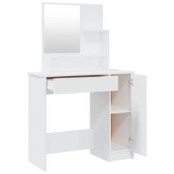 Dressing Table with Mirror 86.5x35x136cm - Complete Storage Solutions