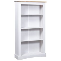 4-Tier Mexican Pine Bookcase 81x29x150cm - White