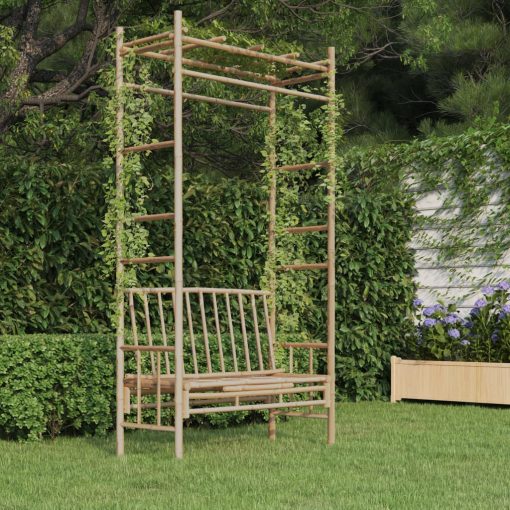 116cm Bamboo Garden Bench with Pergola
