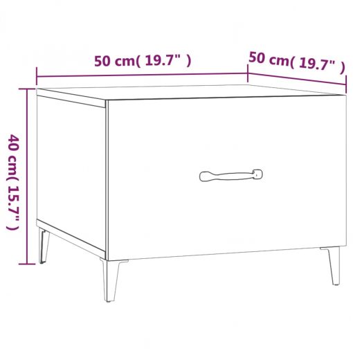 2 Piece Coffee Table with Metal Legs Set 50x50x40cm - Image 40