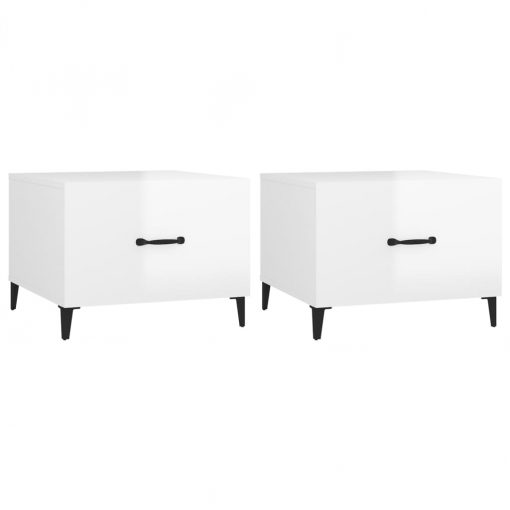 2 Piece Coffee Table with Metal Legs Set 50x50x40cm - Image 42