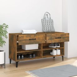 Shoe Cabinet 102x35x55cm - Smoked Oak - Complete Storage Solutions