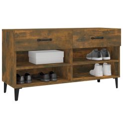 Shoe Cabinet 102x35x55cm - Smoked Oak - Complete Storage Solutions