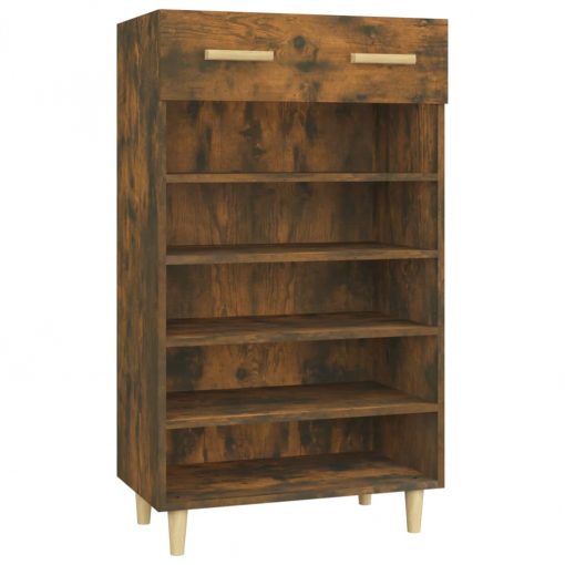 Shoe Cabinet 60x35x105cm - Smoked Oak - Image 2
