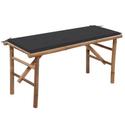 118cm Bamboo Folding Garden Bench with Cushion - Complete Storage Solutions