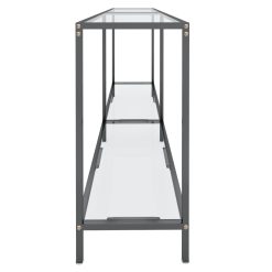 Tempered Glass Console Table 160x35x75.5cm - Complete Storage Solutions