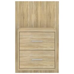 2 Piece Wall Bedside Cabinet Set 48.5x32.5x80cm - Complete Storage Solutions