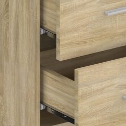 2 Piece Wall Bedside Cabinet Set 48.5x32.5x80cm - Complete Storage Solutions