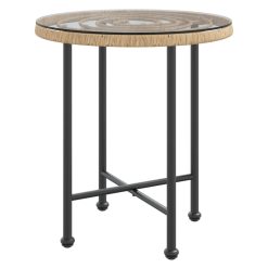 50cm Tempered Glass and Steel Dining Table - Complete Storage Solutions