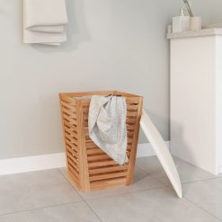 Walnut Bathroom Stool 40.5x40.5x56cm - Complete Storage Solutions
