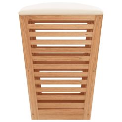 Walnut Bathroom Stool 40.5x40.5x56cm - Complete Storage Solutions