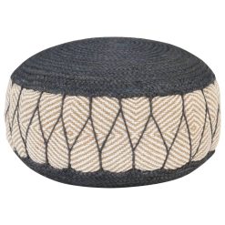 Hand-Knitted Pouffe Cotton 50x35cm