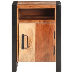 Acacia Wood Bedside Cabinet 40x35x55cm - Complete Storage Solutions