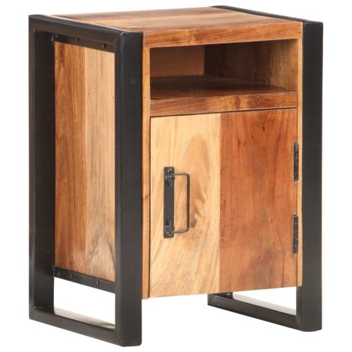 Acacia Wood Bedside Cabinet 40x35x55cm - Image 6