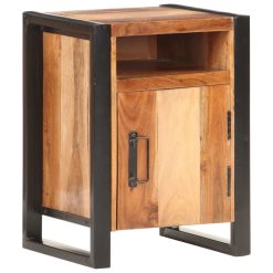Acacia Wood Bedside Cabinet 40x35x55cm - Complete Storage Solutions
