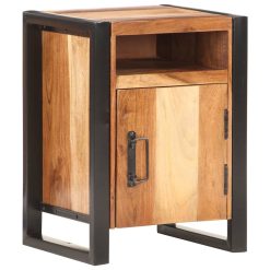 Acacia Wood Bedside Cabinet 40x35x55cm - Complete Storage Solutions