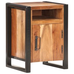 Acacia Wood Bedside Cabinet 40x35x55cm - Complete Storage Solutions