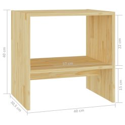 2 Piece Solid Pinewood Bedside Cabinet Set 40x30.5x40cm - Complete Storage Solutions