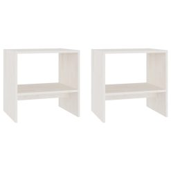 2 Piece Solid Pinewood Bedside Cabinet Set 40x30.5x40cm - Complete Storage Solutions