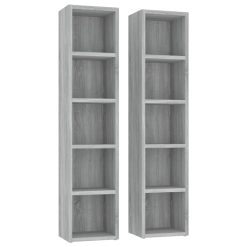 2 Piece CD Cabinet Set 21x16x93.5cm - Complete Storage Solutions
