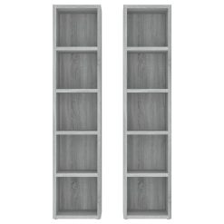 2 Piece CD Cabinet Set 21x16x93.5cm - Complete Storage Solutions