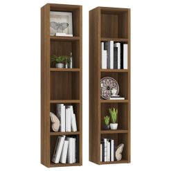 2 Piece CD Cabinet Set 21x16x93.5cm - Complete Storage Solutions
