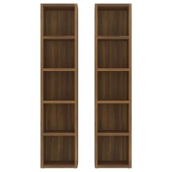 2 Piece CD Cabinet Set 21x16x93.5cm - Complete Storage Solutions