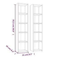 2 Piece CD Cabinet Set 21x16x93.5cm - Complete Storage Solutions