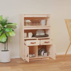 Pine Wood Highboard 67x40x108.5cm - Complete Storage Solutions