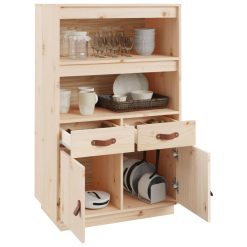 Pine Wood Highboard 67x40x108.5cm - Complete Storage Solutions
