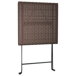 Poly Rattan Folding Bistro Table 55x54x71cm - Complete Storage Solutions