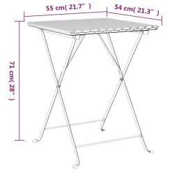 Poly Rattan Folding Bistro Table 55x54x71cm - Complete Storage Solutions