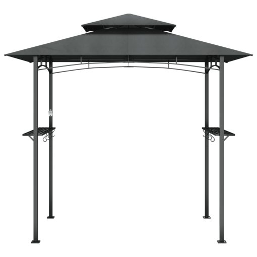 Steel BBQ Gazebo with Side Shelves 240x150x243cm - Anthracite - Image 3
