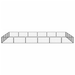 Alternative view of 20-Panel Powder-coated Steel Dog Playpen 600x400x50cm - Black