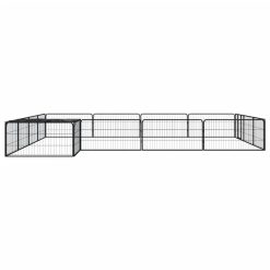 16-Panel Powder-coated Steel Dog Playpen 400x400x50cm - Black - Complete Storage Solutions