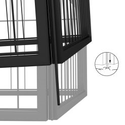 32-Panel Powder-coated Steel Dog Playpen 800x800x50cm - Black - Complete Storage Solutions