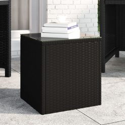 Poly Rattan Side Table 40x37x40.5cm - Complete Storage Solutions