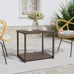 Poly Rattan Side Table 55x45x49cm - Complete Storage Solutions