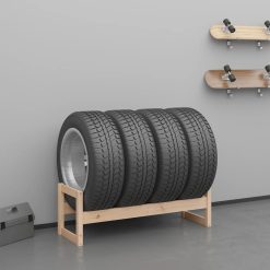 Pine Wood Tyre Rack 120x40x40cm