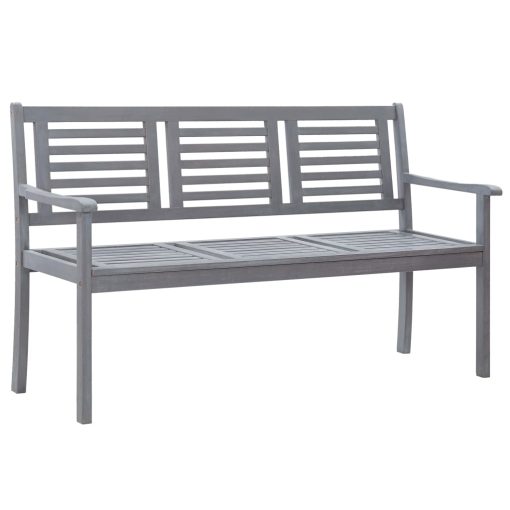 Eucalyptus Wood 150cm 3-Seater Garden Bench - Grey