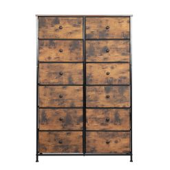 Alternative view of 12 Drawer Storage Cabinet - Retro Brown